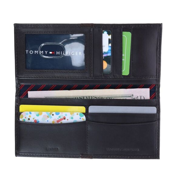 Tommy Hilfiger Men's Leather Ranger RFID Checkbook Cover Secretary Wallet - Picture 5 of 5